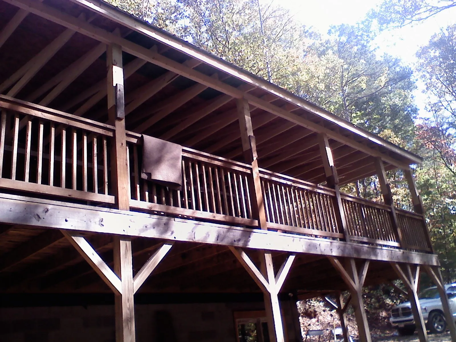 Timber framing under a new elevated porch and deck — Roof Leak Repair in Red Wing by Roofing Brothers